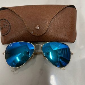 Ray ban aviators - blue lenses 58mm